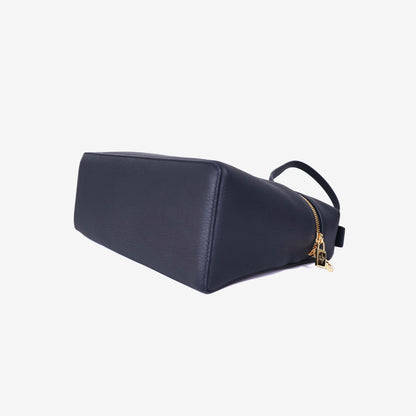 Loro Piana Extra Pocket L27 in Black/Sun Grained Calfskin with Gold Hardware bottom side view