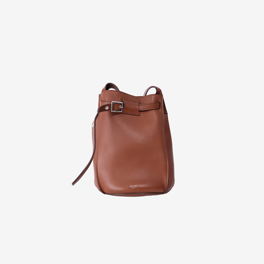 Celine Big Bag Bucket in Tan Smooth Calfskin Leather with Silver Hardware