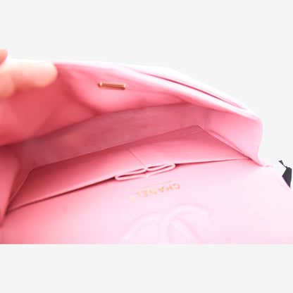 Chanel Classic Flap Bag in Pink Lambskin with Gold Hardware