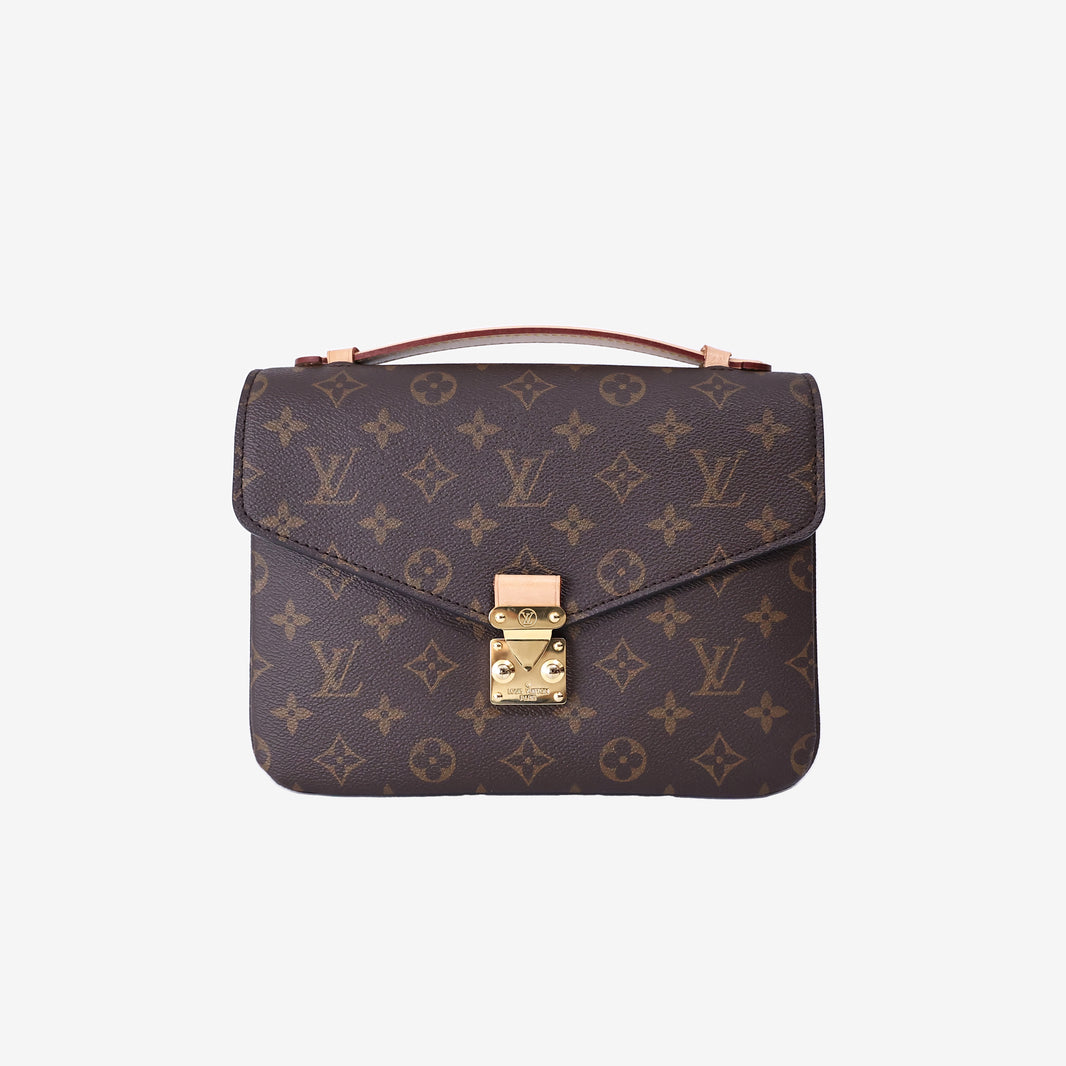 Louis Vuitton Pochette Métis Handbag in Brown Monogram Canvas with Gold Hardware