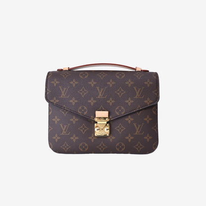 Louis Vuitton Pochette Métis Handbag in Brown Monogram Canvas with Gold Hardware