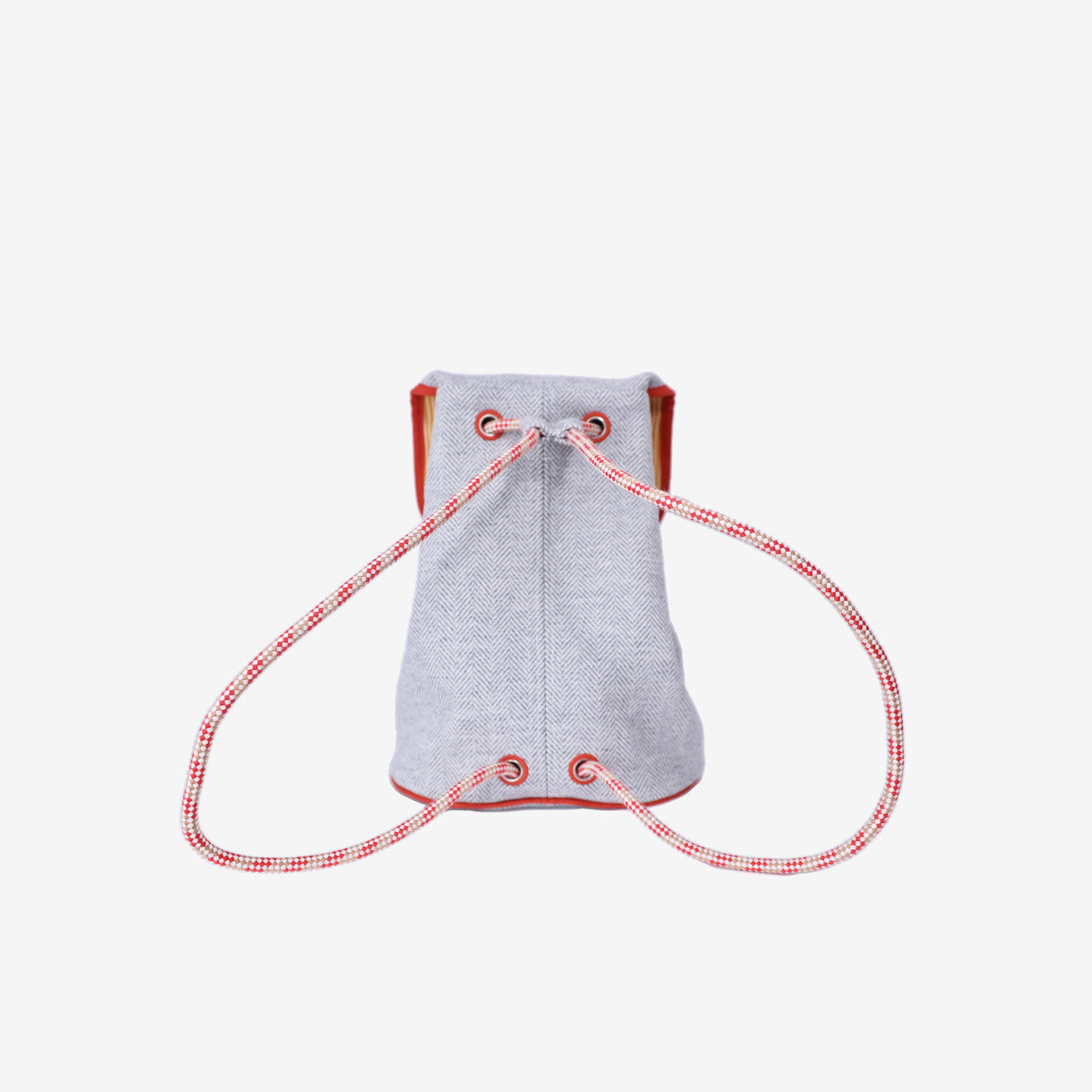 Hermès Animaux Blocks Backpack in Granit Herringbone Wool Canvas back view