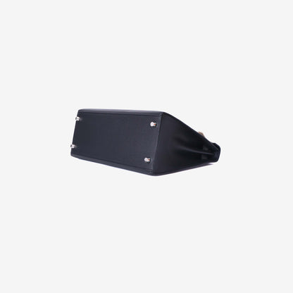 Hermès Kelly 28 in Noir Epsom Leather with Palladium Hardware bottom side view