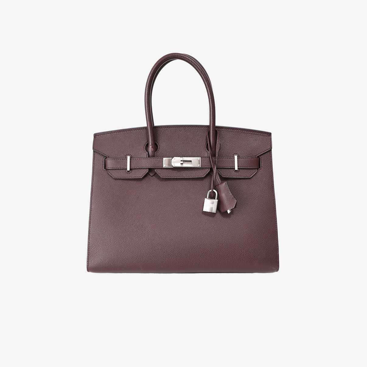 Hermès Birkin 30 in Bordeaux Epsom Leather with Palladium Hardware front view