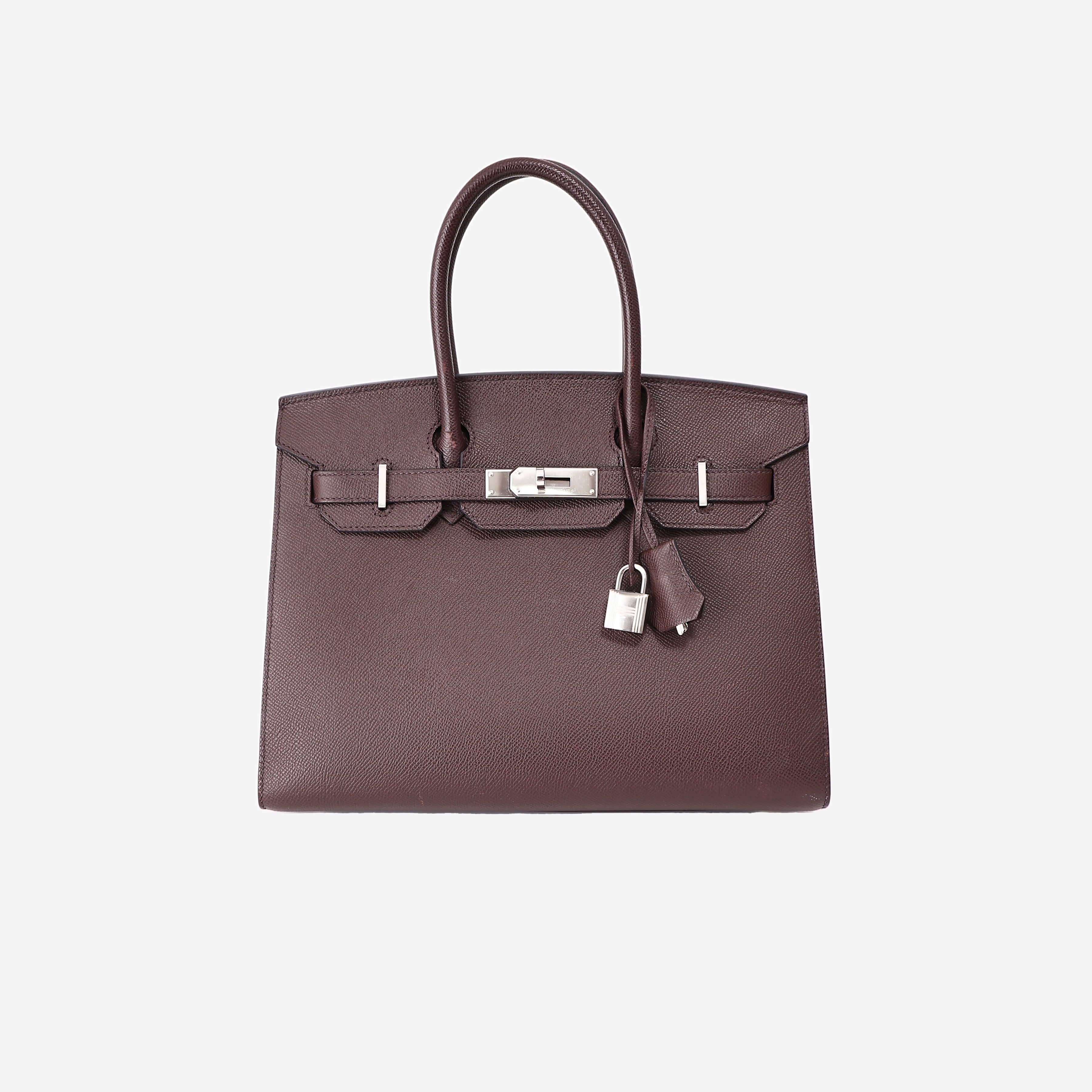 Hermès Birkin 30 in Bordeaux Epsom Leather with Palladium Hardware front view