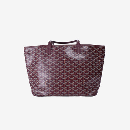 Goyard Saint Louis PM Tote in Burgundy Goyardine Canvas with Silver Hardware