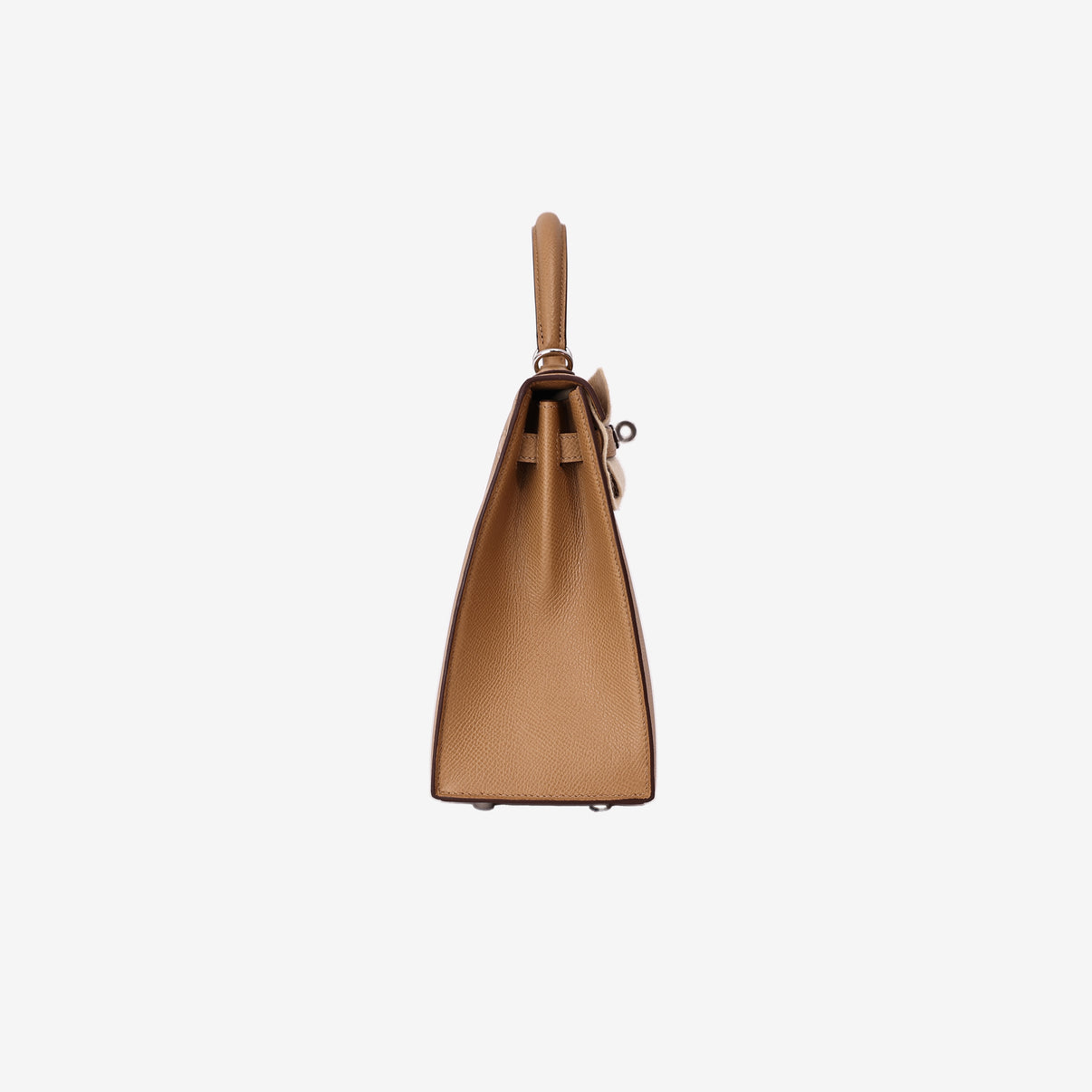 Hermès Kelly 25 in Biscuit Epsom Leather with Palladium Hardware side view