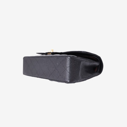 Chanel Classic Medium Double Flap Bag in Black Caviar Leather with Gold Hardware