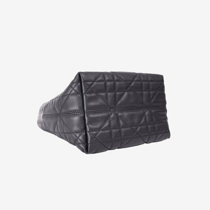 Dior Small Toujours Vertical Tote Bag in Black Calfskin with Gold Hardware