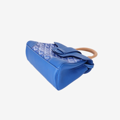 Goyard Saïgon Souple Mini Bag in Sky Blue Goyardine Canvas and Calfskin Leather with Palladium Hardware