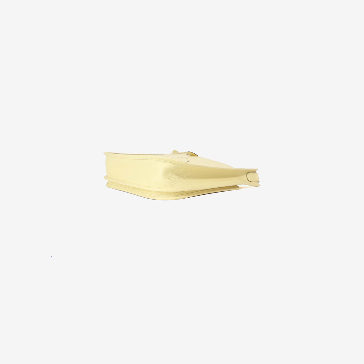 Hermès Evelyne 29 in Jaune Poussin Epsom Leather with Palladium Hardware bottom side view