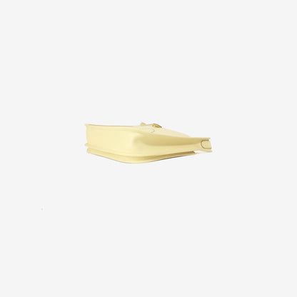 Hermès Evelyne 29 in Jaune Poussin Epsom Leather with Palladium Hardware bottom side view