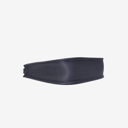 Hermès Evelyne 16 in Noir Clemence Leather with Palladium Hardware bottom side view