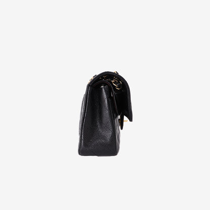 Chanel Small Classic Double Flap Bag in Black Caviar Leather with Gold Hardware