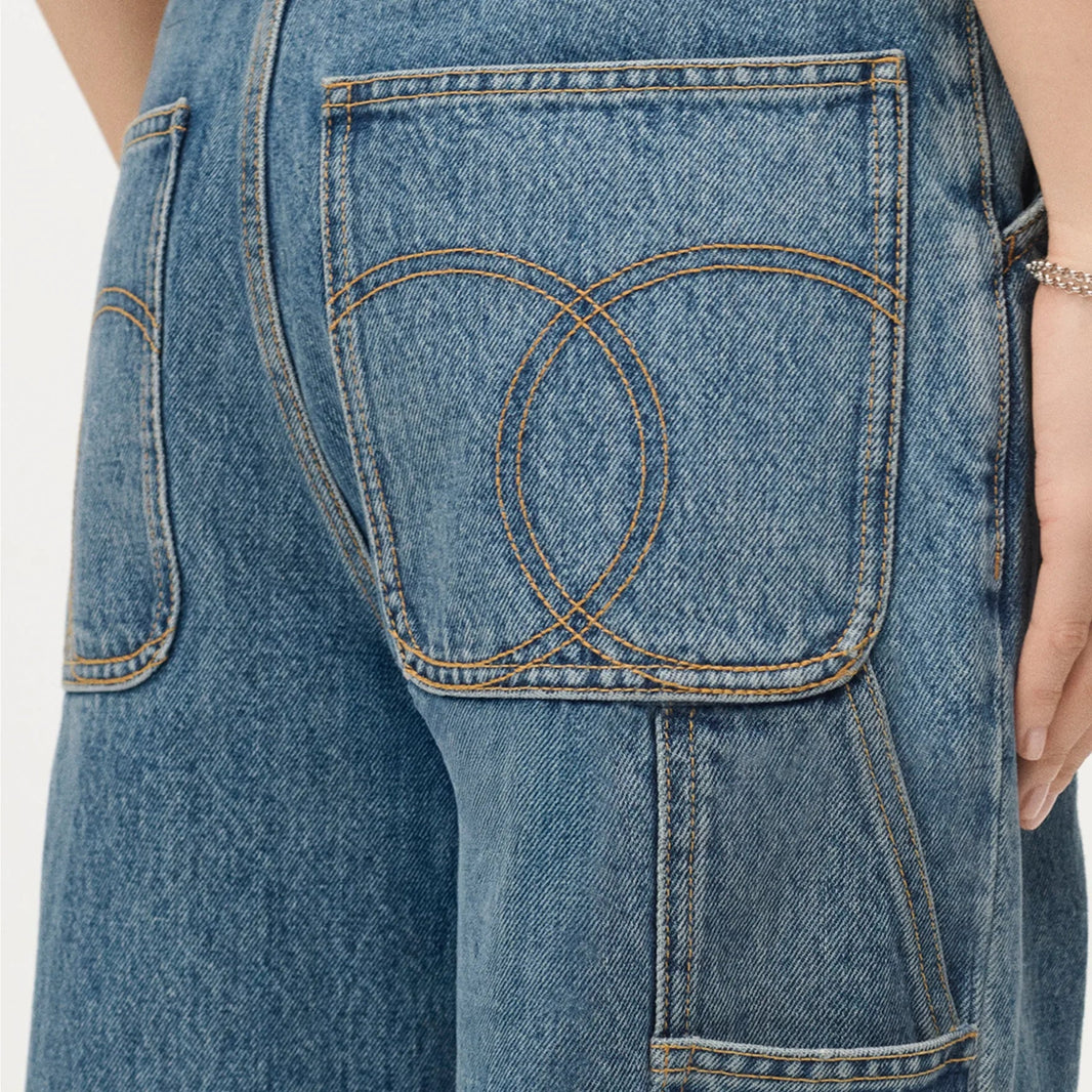 Chanel Fall Winter 2026 Pre-Collection Jeans in Medium Wash Blue Cotton Denim (Size 36)
