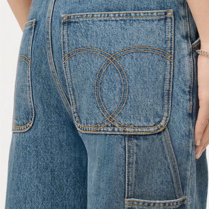 Chanel Fall Winter 2026 Pre-Collection Jeans in Medium Wash Blue Cotton Denim (Size 36)