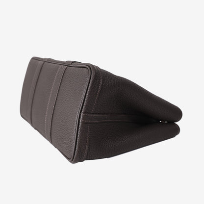 Hermès Garden Party 30 in Bai Brun Negonda Leather with Palladium-Plated Hardware