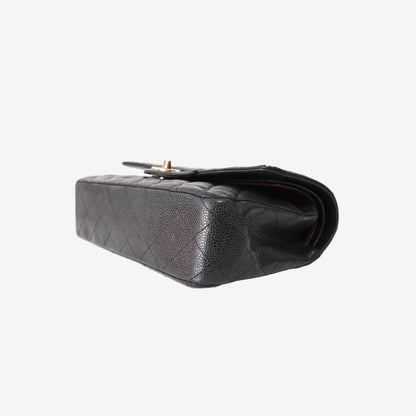 Chanel Classic Double Flap Medium in Black Caviar Leather with Gold Hardware