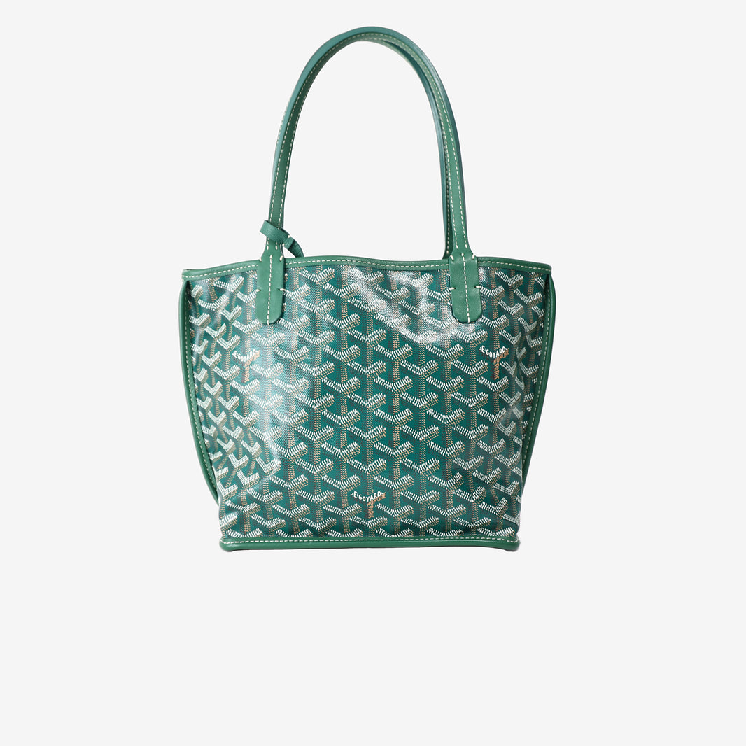 Goyard Anjou Mini Tote Bag in Green Goyardine Coated Canvas with Green Hardware