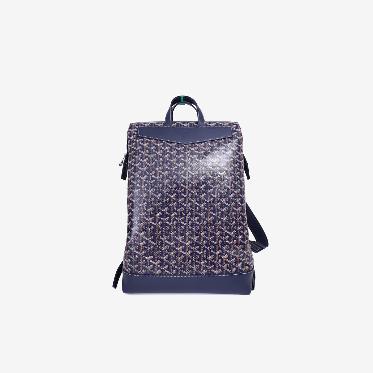 Goyard Cisalpin Backpack in Navy Goyardine Canvas with Palladium Hardware front view