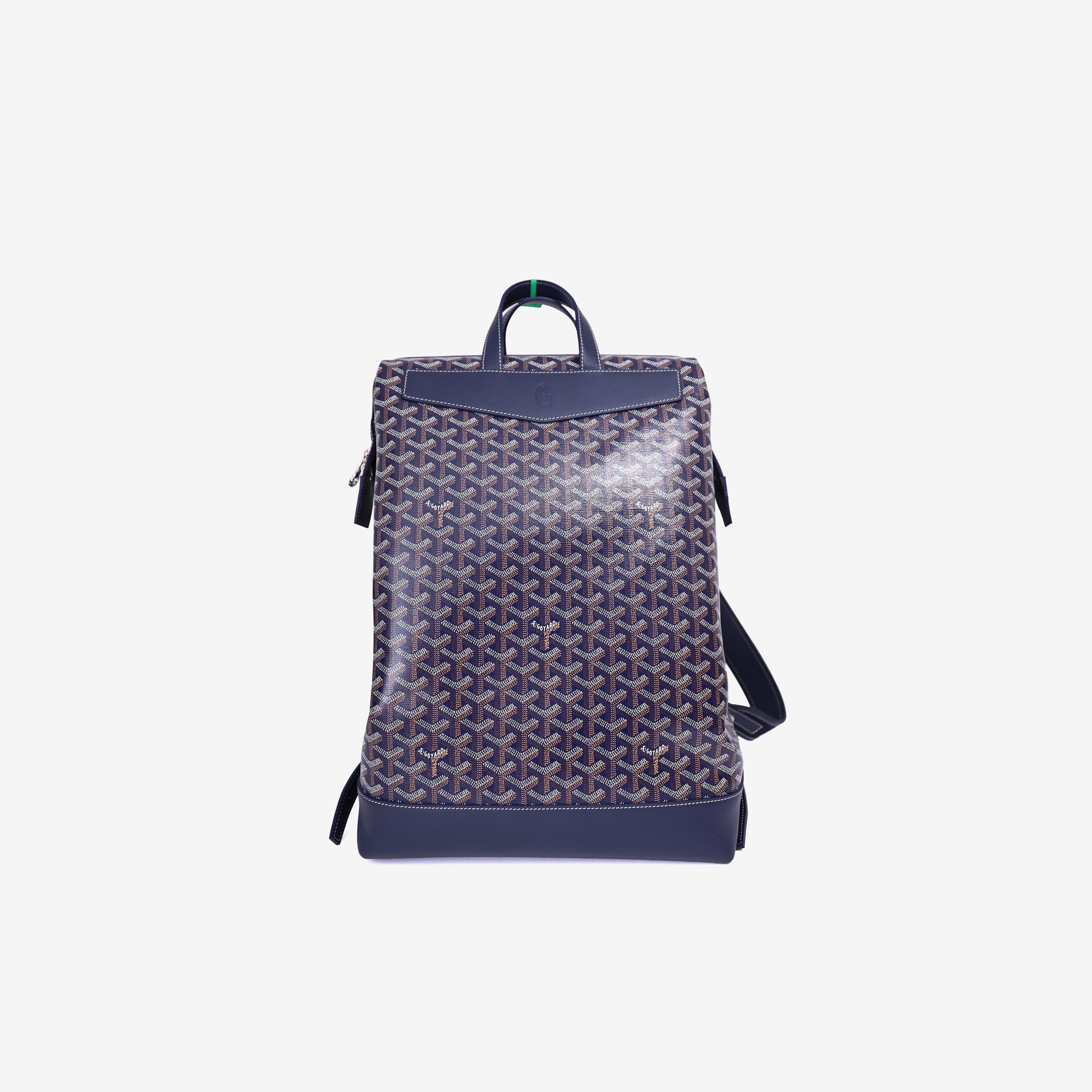 Goyard Cisalpin Backpack in Navy Goyardine Canvas with Palladium Hardware front view