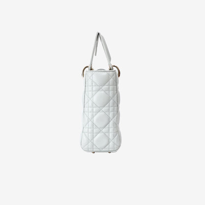 Lady Dior Bag in Light Green Lambskin Leather with Gold Hardware