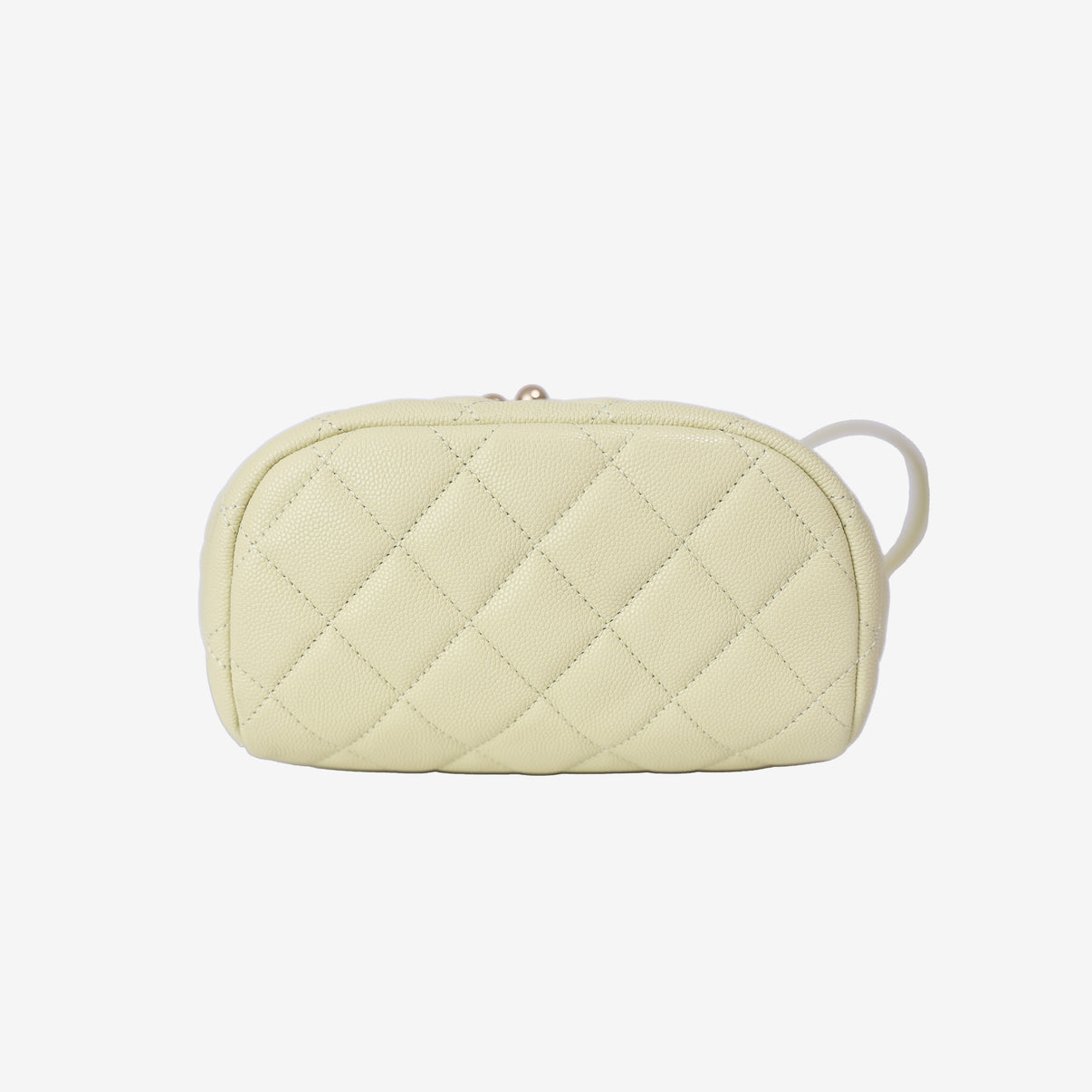 Chanel Urban Spirit Mini Backpack in Light Yellow Caviar Leather with Silver Hardware bottom view