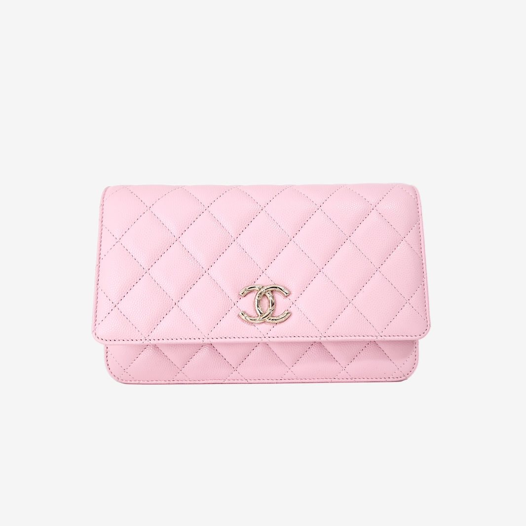 Chanel Wallet on Chain in Pink Caviar Leather with Gold Hardware