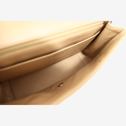 Chanel Diana Flap Bag in Beige Lambskin Leather with Palladium Hardware