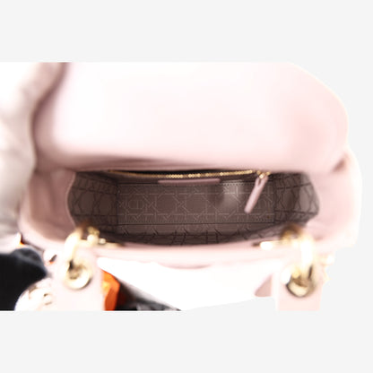 Christian Dior Lady Dior Mini in Pink Lambskin Leather with Gold Hardware