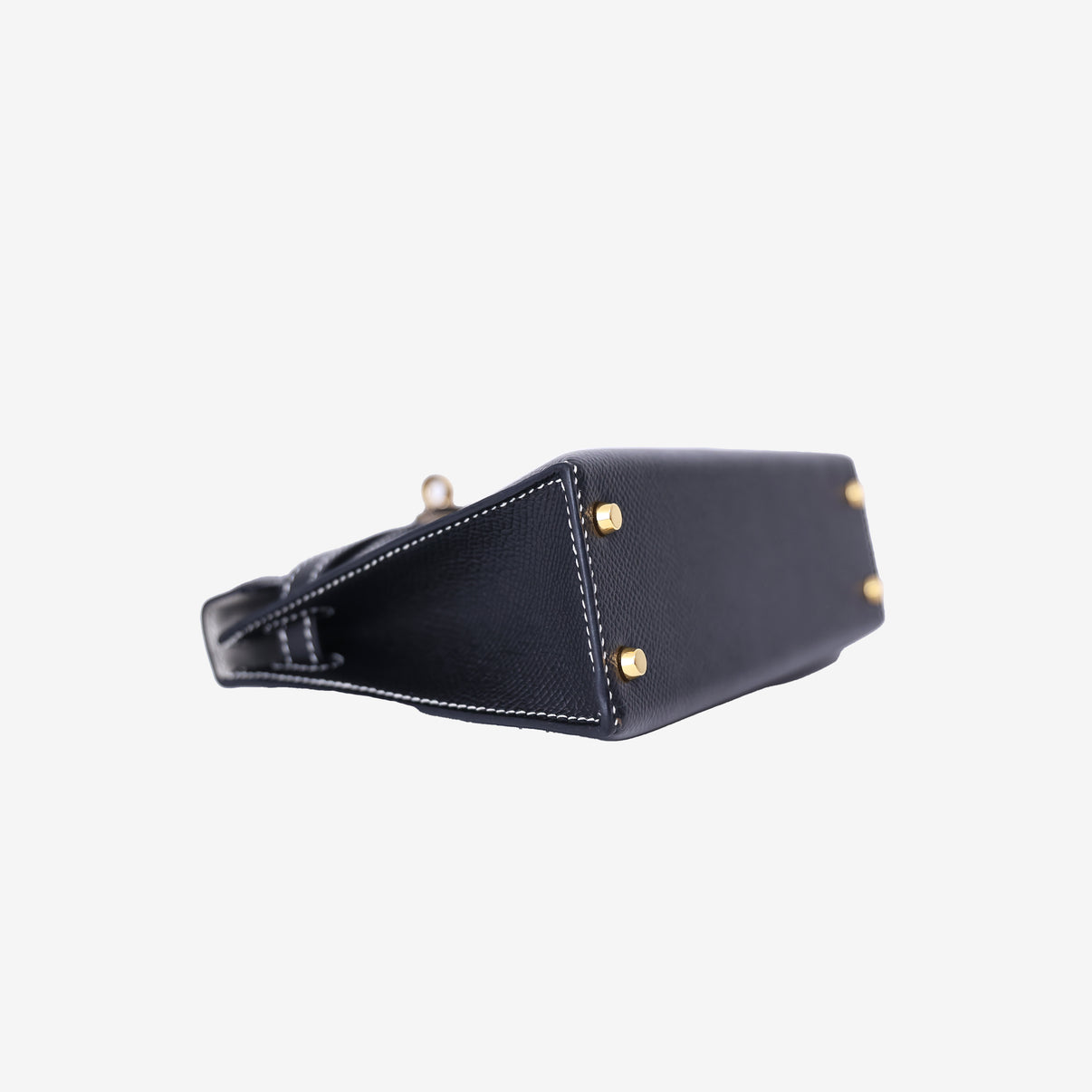 Hermès Mini Kelly 20 HSS in Black Epsom Leather with Gold Hardware bottom side view
