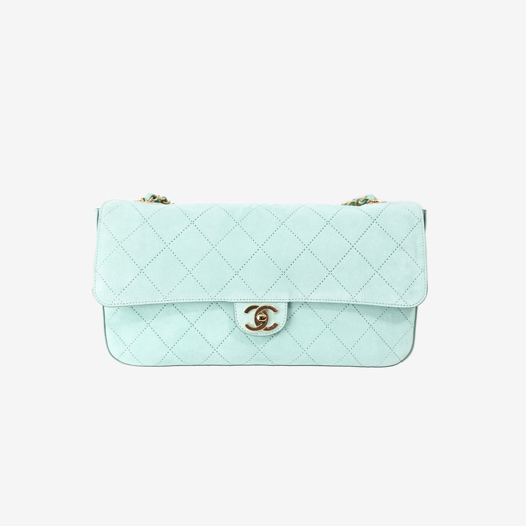 Chanel 26S Souplissimo Maxi Flap Bag in Green Suede Calfskin Leather with Gold Hardware (Contact to Enquire)