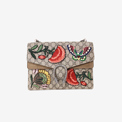 Gucci Dionysus Embroidered GG Shoulder Bag in Multicolour Canvas with Silver Hardware