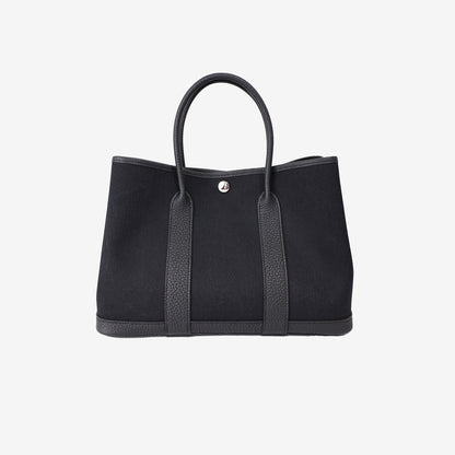 Hermès Garden Party 30 in Noir Toile with Palladium Hardware