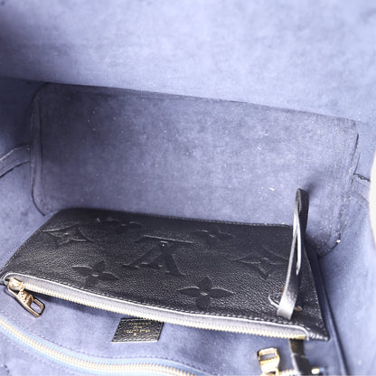 Louis Vuitton Neverfull MM in Black Leather with Gold Hardware
