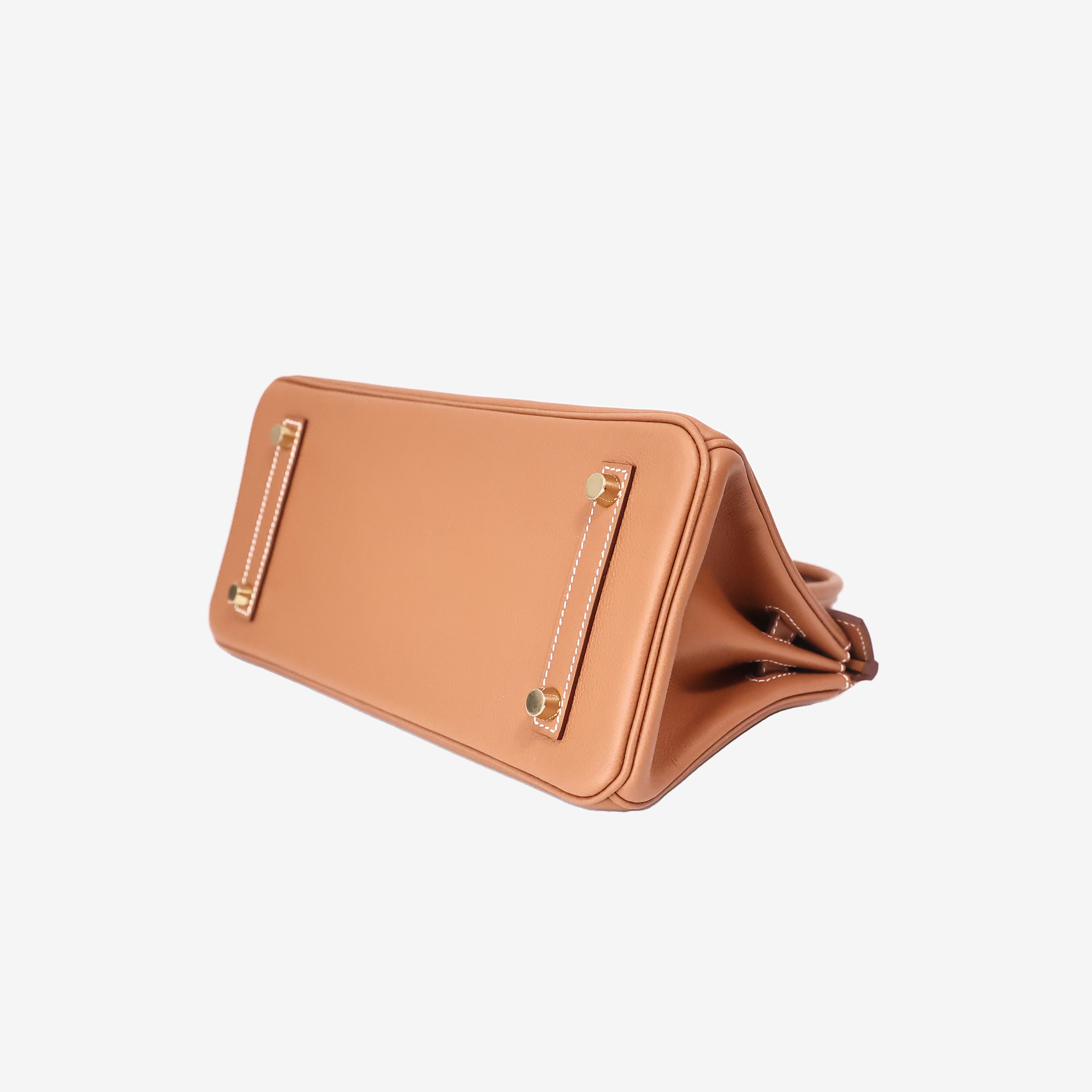 Hermès Birkin Shoulder 29 in Gold Evercolor Leather with Gold Hardware bottom side view