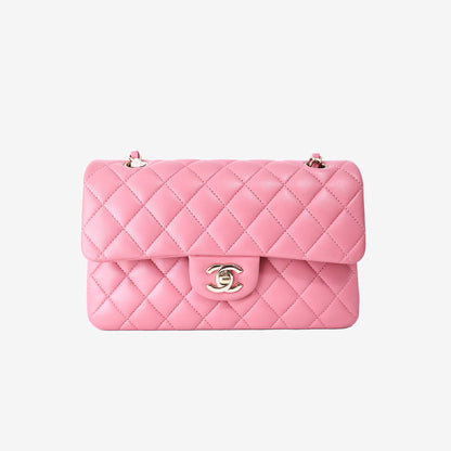 Chanel Classic Flap Bag in Pink Lambskin with Gold Hardware