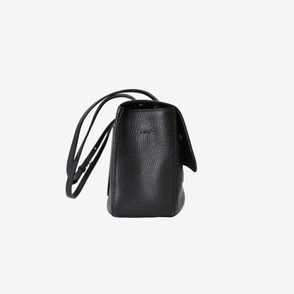 Chanel 26S Maxi Flap Bag in Black Grained Calfskin Leather with Silver Hardware side view