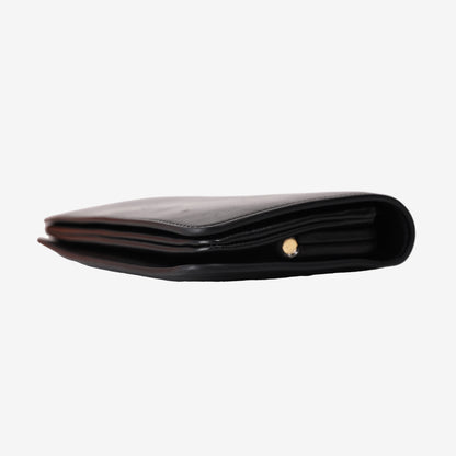 Chanel 26K Clutch Bag in Black Shiny Lambskin Leather with Gold-Tone Metal