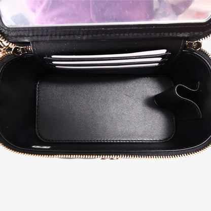 Chanel Classic Vanity Case with Chain in Black Caviar Leather with Gold Hardware