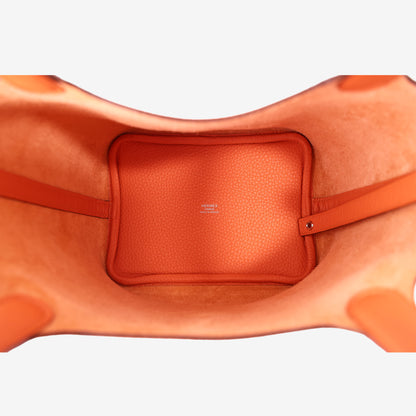 Hermès Picotin Lock 18 in Orange Clemence Leather with Palladium Hardware