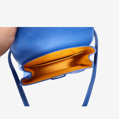 Goyard Saïgon Souple Mini Bag in Sky Blue Goyardine Canvas and Calfskin Leather with Palladium Hardware