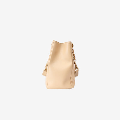 Chanel Grand Shopping Tote in Beige Caviar Leather with Gold Hardware