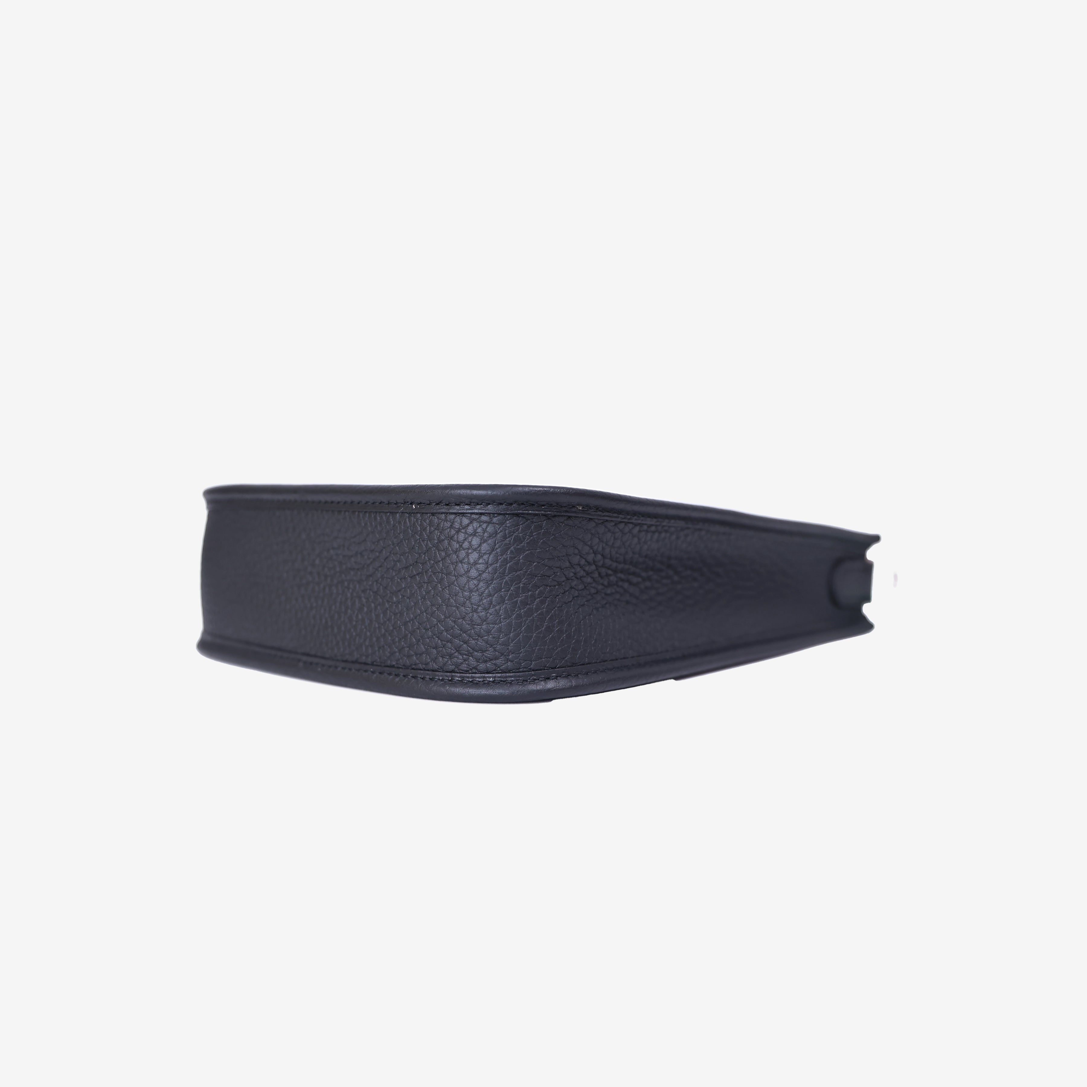 Hermès Evelyne 16 in Noir Clemence Leather with Palladium Hardware bottom side view