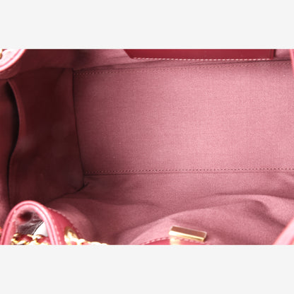 Chanel 25 Small Hobo Bag in Burgundy Lambskin with Gold Hardware