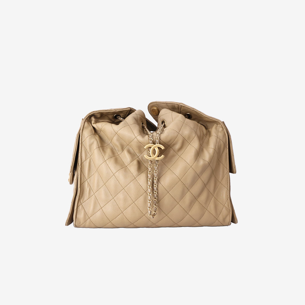 Chanel 25 Medium Hobo Bag in Camel Caviar Leather with Gold Hardware (Contact to Enquire)