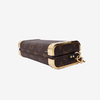 Louis Vuitton Vanity Case PM in Brown Monogram Coated Canvas with Gold Hardware
