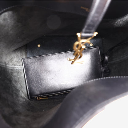 Saint Laurent Le 37 Bucket Bag in Black Calfskin with Gold Hardware