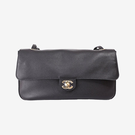 Chanel 26S Maxi Flap Bag in Black Grained Calfskin Leather with Gold Hardware (Contact to Enquiry)