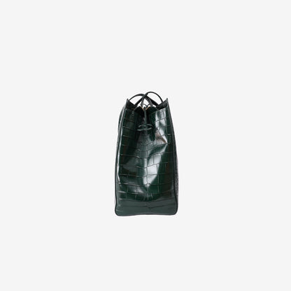 Chanel 26S Crocodile-Embossed Tote Bag in Dark Green Calfskin with Gold Hardware (Contact to Enquiry)